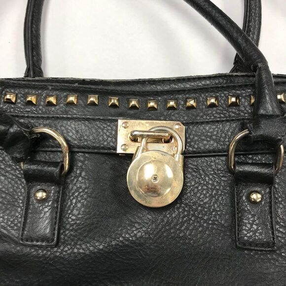 Over Sized Goth‎ Black Leather Purse With War Wounds - Picture 2 of 11